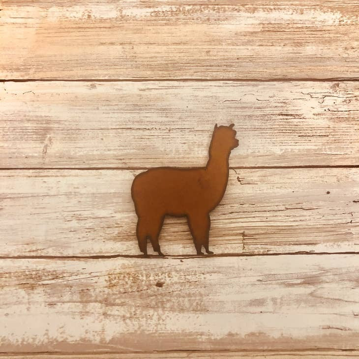Llama Rusty Metal Magnet