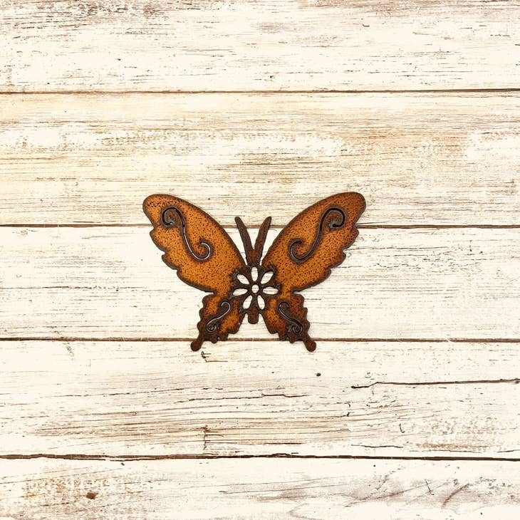Butterfly Rusty Metal Magnet