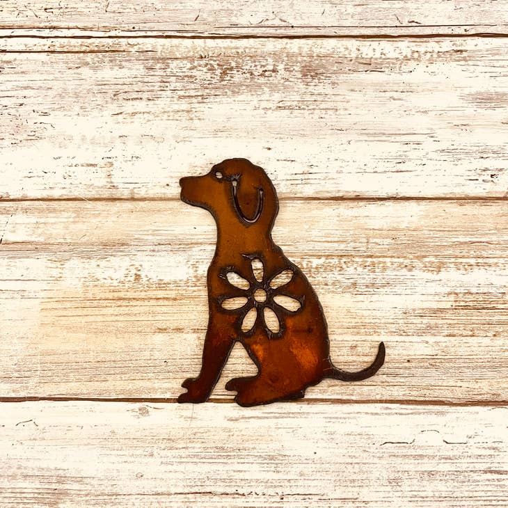 Dog Rusty Metal Magnet