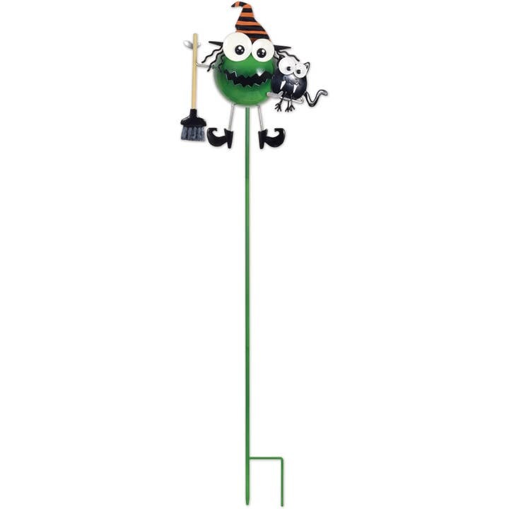 Green Witch Metal Hand Painted Yard Stake