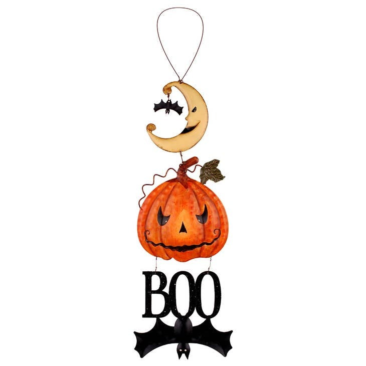 Halloween Boo Sign | Outdoor Halloween Decor | Metal Garden Art | Iron Owl