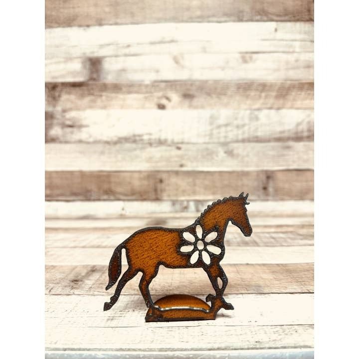 Trotting Horse Rusty Metal Doodad Standing Tabletop Figurine