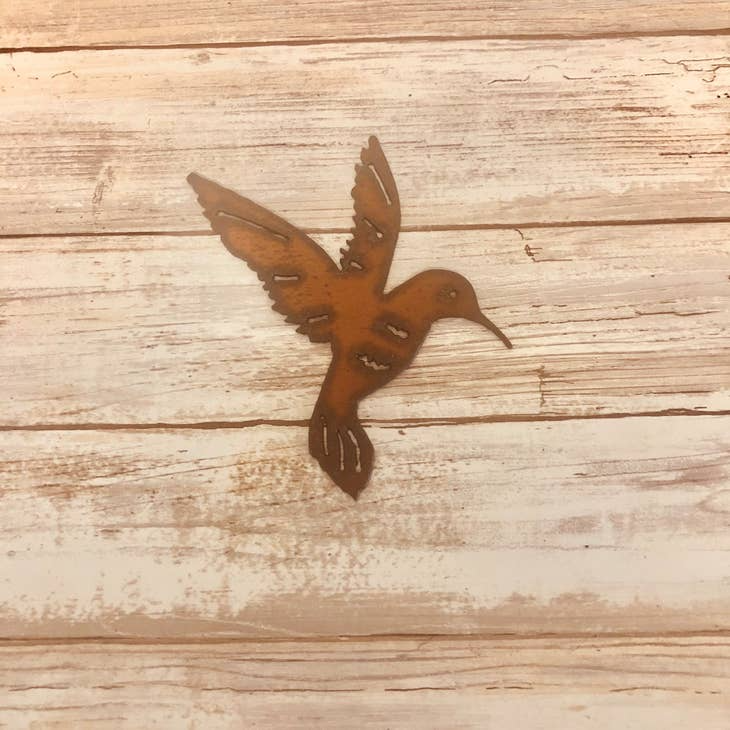 Hummingbird Rusty Metal  Magnet