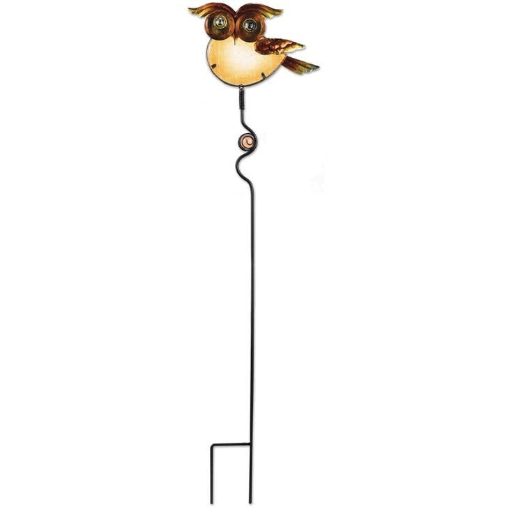 28-inch rustic metal owl garden stake for lawn or flowerbed decor