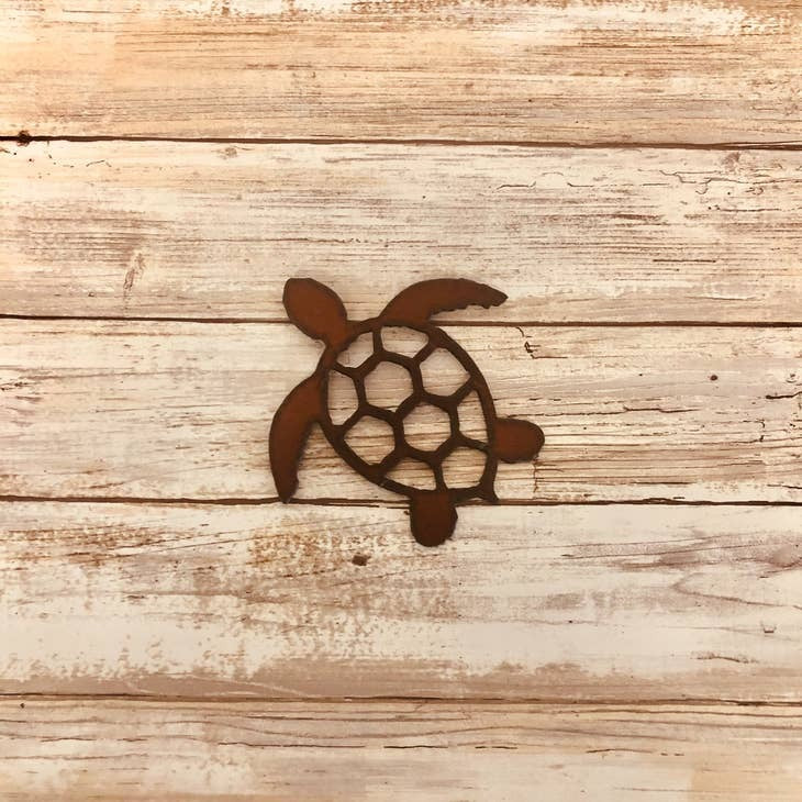 Turtle Rusty Metal Magnet