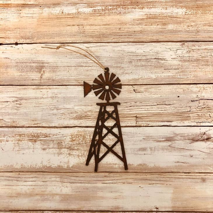 Windmill Rusty Metal Ornament