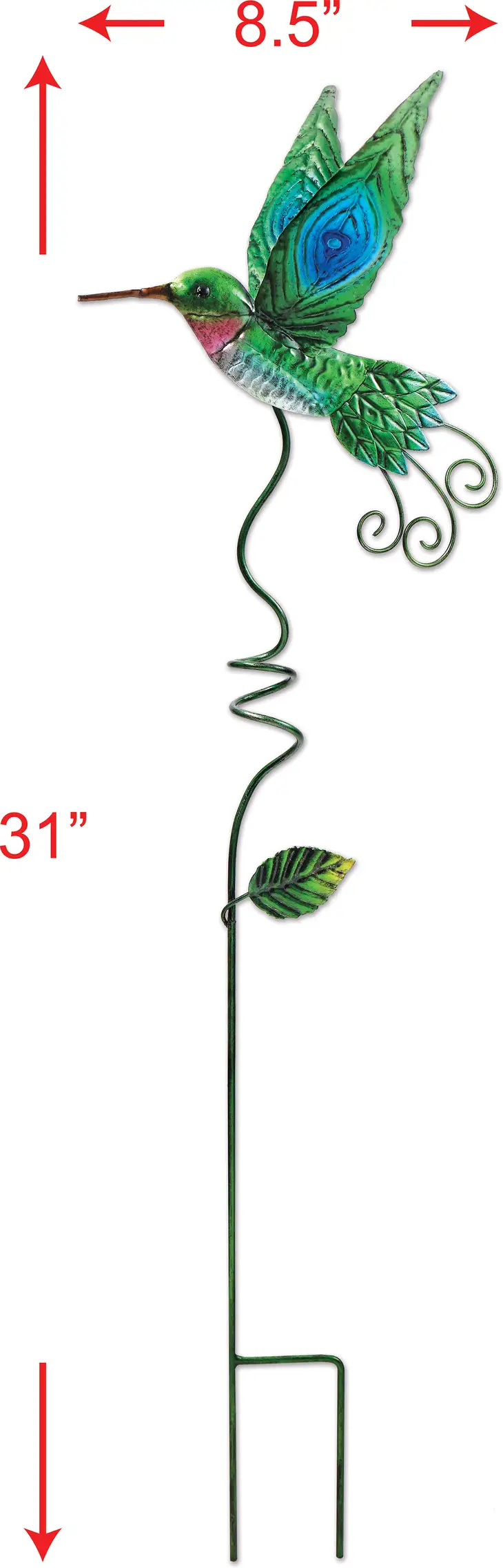 Hummingbird Metal Painted Garden Stake, Metal