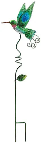 Hummingbird Metal Painted Garden Stake, Metal