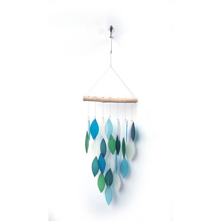 Diamond, Blue Lagoon Sea Glass Wind Chime Mobile