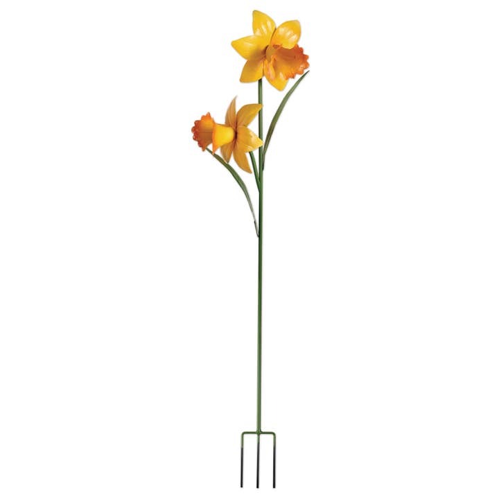 Daffodil Double Metal Yard Garden Stake 50"