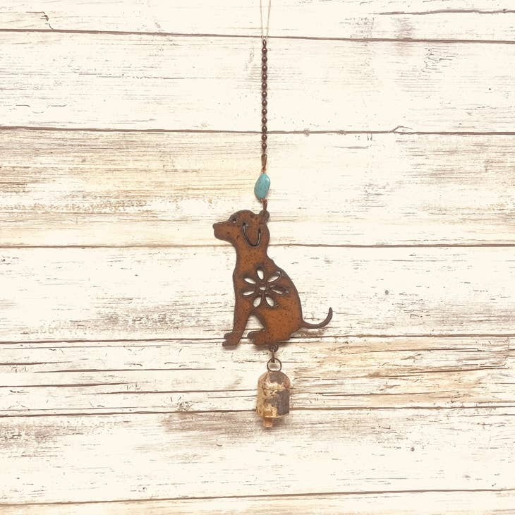 Dog Rusty Metal Single Bell Chime