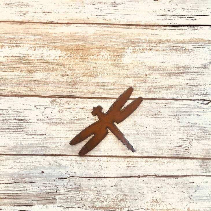 Dragonfly Magnet Rustic Rusty Metal