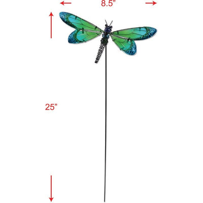 Dragonfly Plant Stake Green Glass