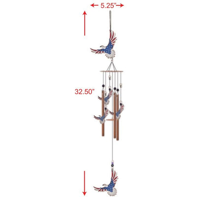 American Eagle Wind Chime Metal and Beads 4th of July