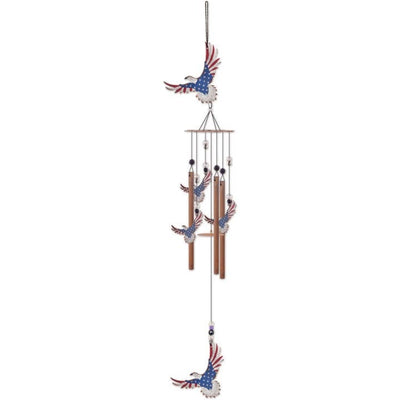 American Eagle Wind Chime Metal and Beads 4th of July