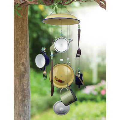 Everything but the Kitchen Sink Hand Painted Metal Windchime Mobile