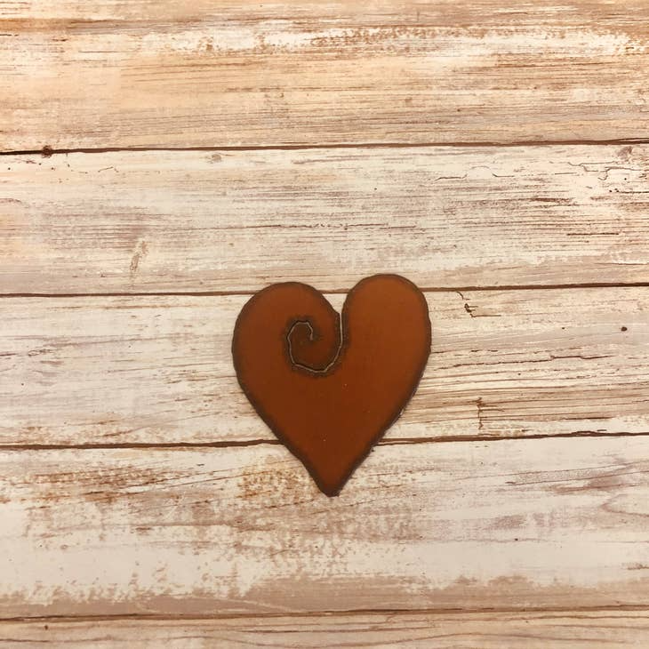 Heart with Swirl Rustic Rusty Metal Magnet