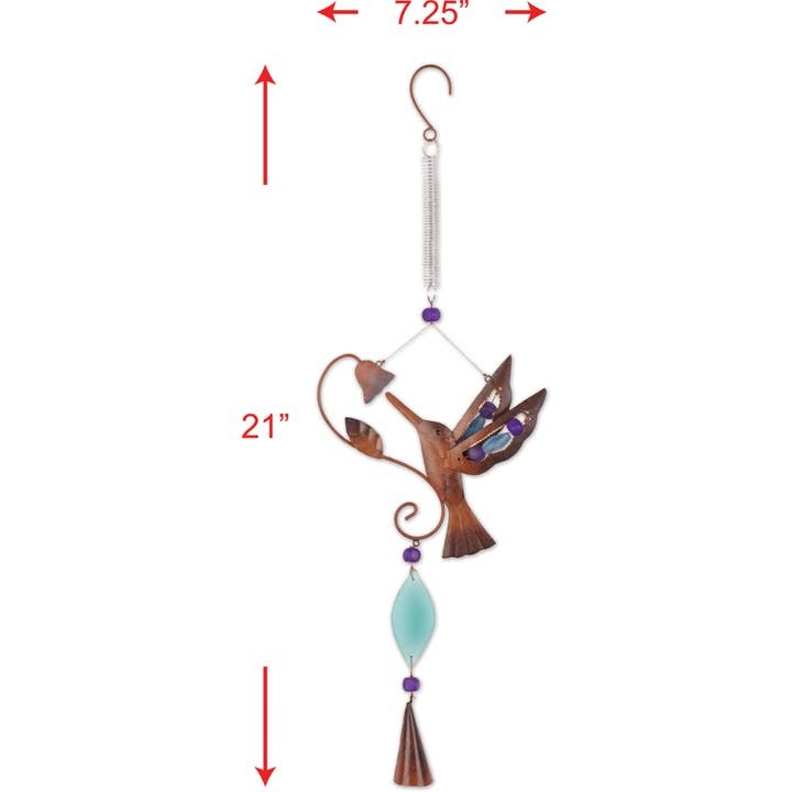 Boho Chic Hummingbird Garden Bouncy Chime