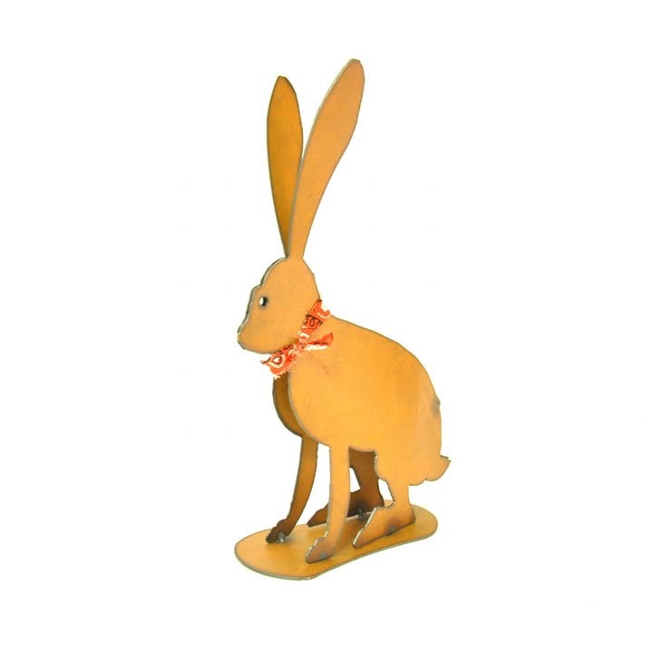 Bunny Rabbit Small Rusty Metal Garden Sculpture