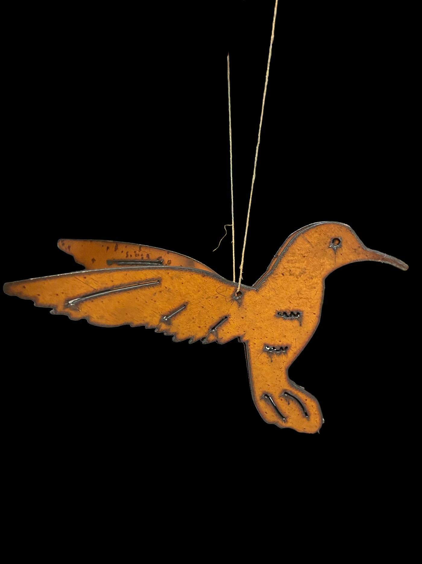 Hummingbird Small Rusty Metal Art 3D