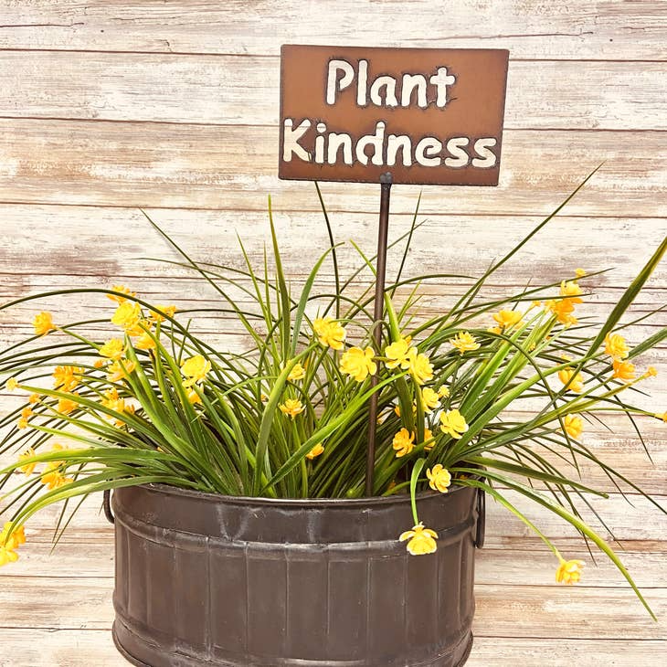 Plant Kindness Rusty Metal Garden Plant Stake