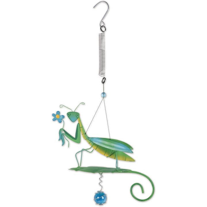 Praying Mantis Hand Painted Metal Mobile Bouncy