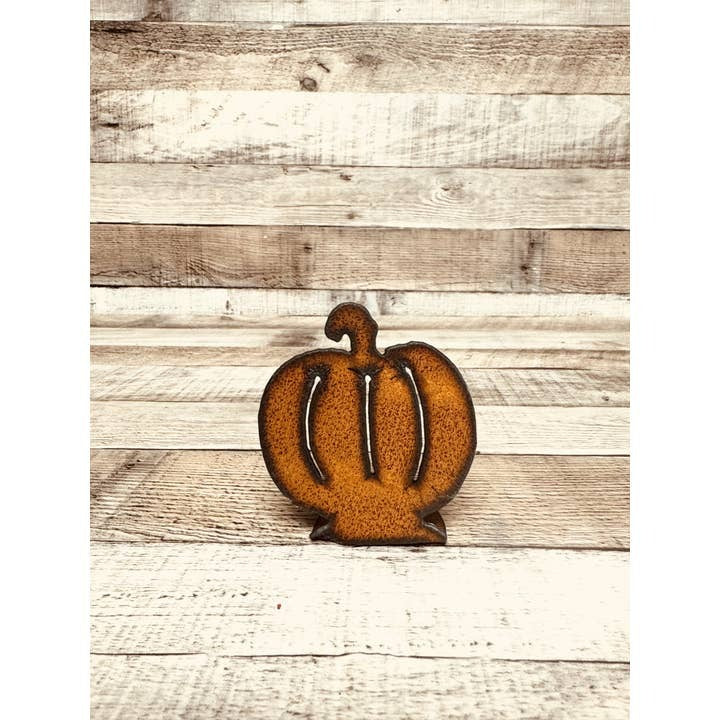 Pumpkin Rusty Metal Doodad Standing Halloween Decor