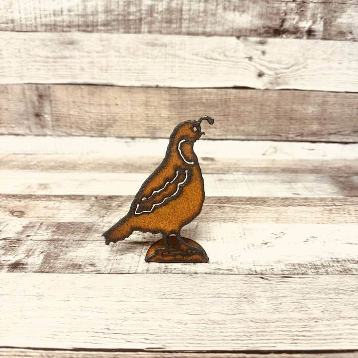 Quail Doodad Rustic Rusty Metal Garden Tabletop Figurine