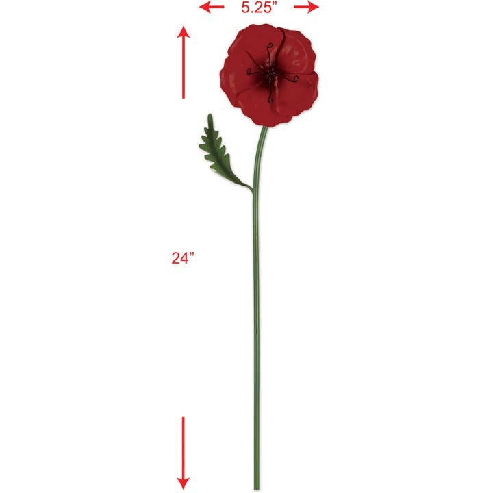 Poppy Yard Stake Red