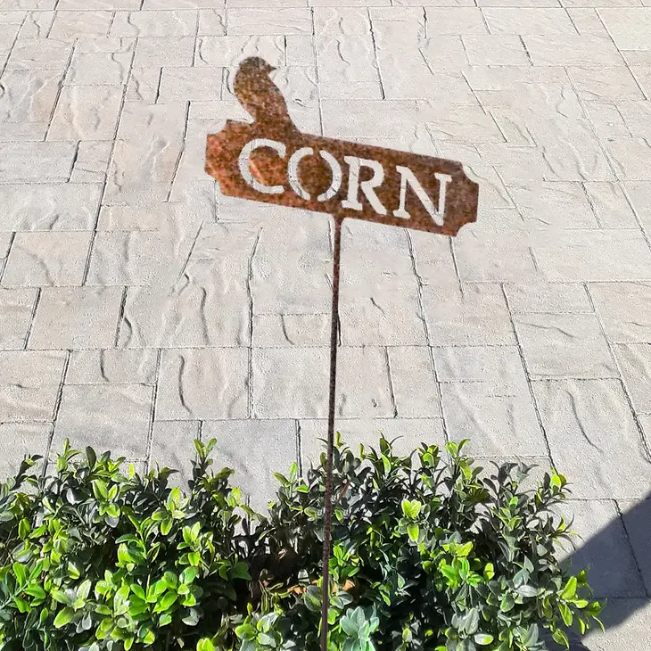 Corn Rusty Metal Vegetable Garden Plant Stake Marker