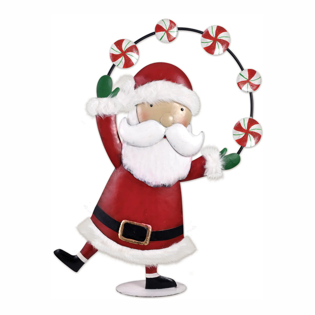 Santa Juggling Candy Sculpture