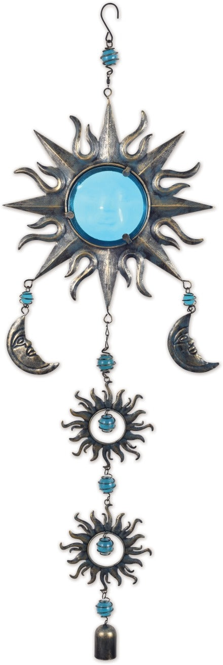 Sun Blue Glass and Metal Hanging Buddy
