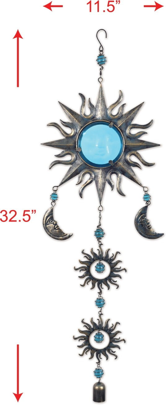 Sun Blue Glass and Metal Hanging Buddy