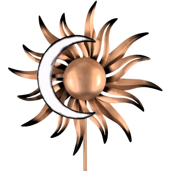 Sun & Moon Spinner Garden Stake