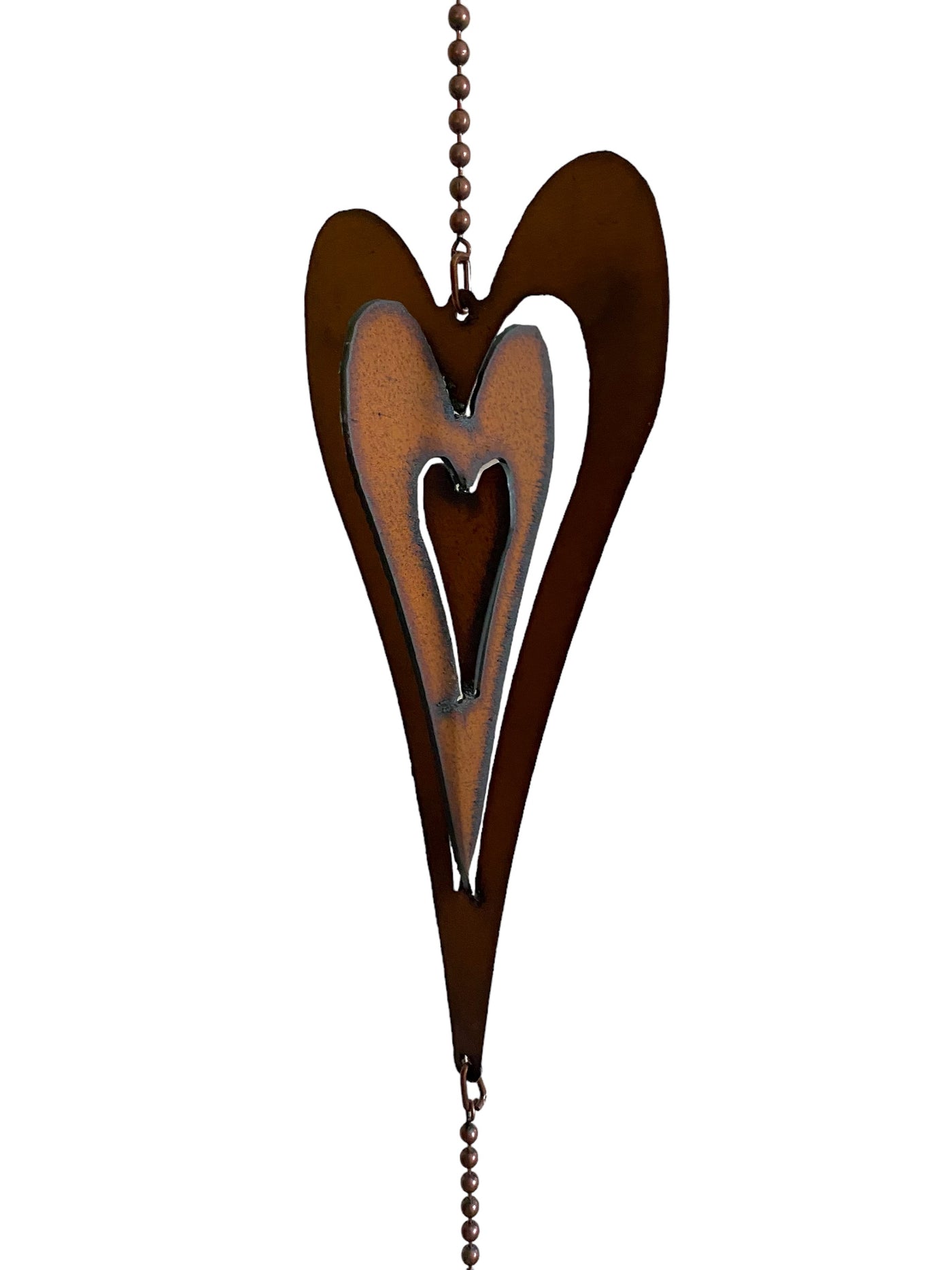 Heart Triple Rusty Metal Three Dimensional Yard Art Mobile