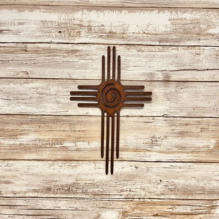Southwest Cross Rusty Metal Wall Art