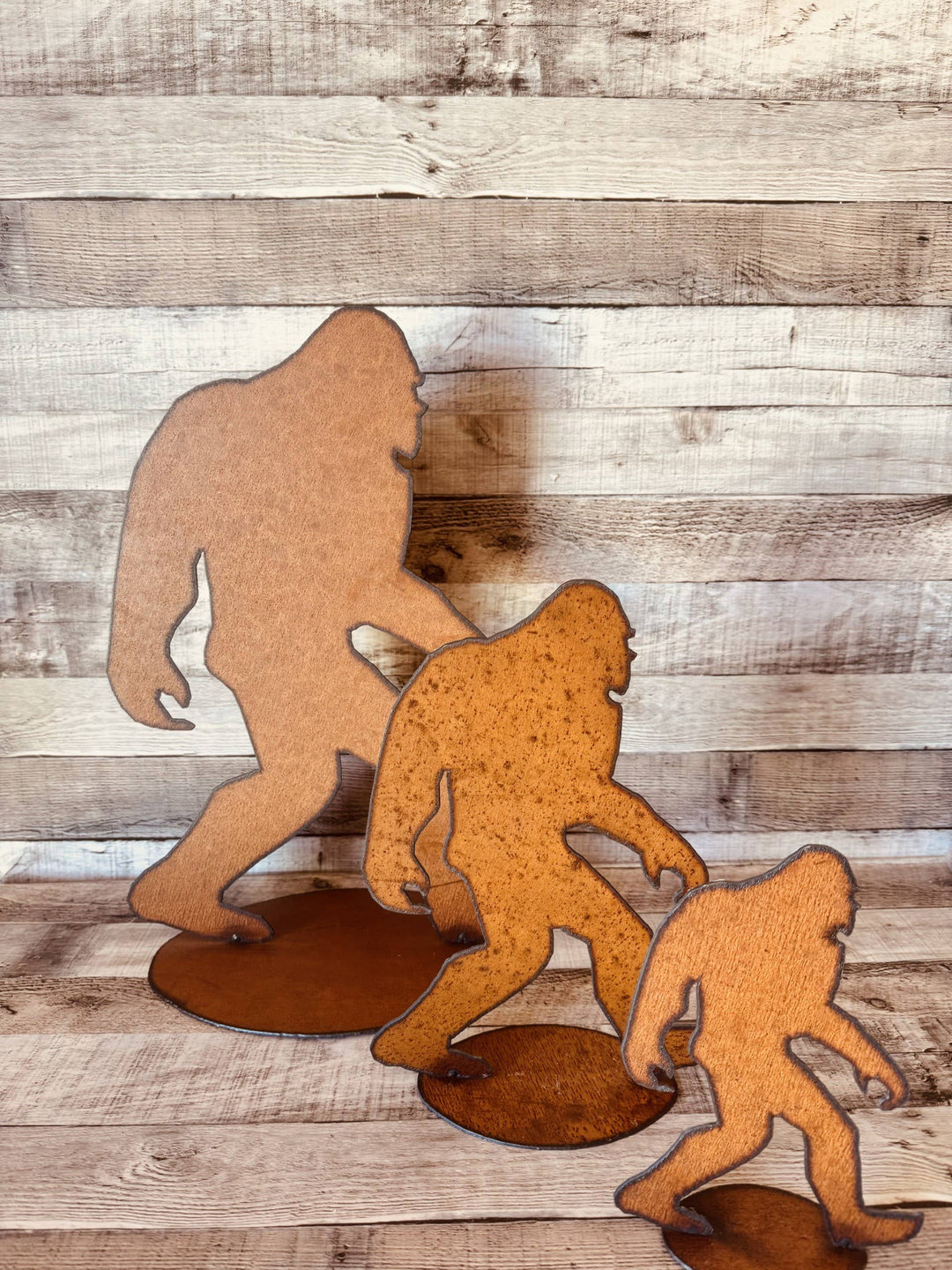 Bigfoot Yard Art Rustic Metal Standing Yeti Sasquatch USA