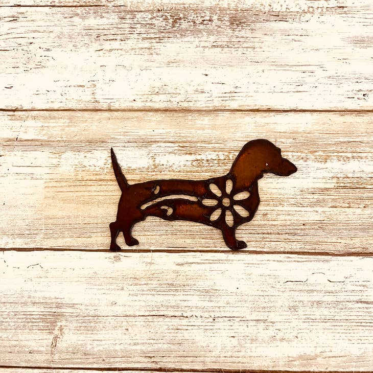 Dachshund Wiener Dog Garden Friend Rusty Metal Magnet